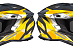 Шолом GEON 722 X-road Дуал-спорт з окулярами сіро-жовтий  Dual-sport ADV